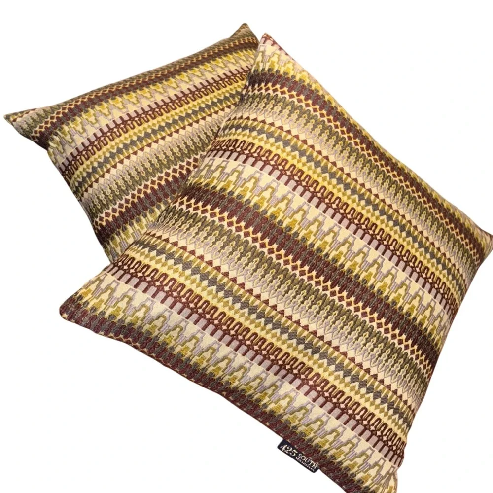 425 South Los Angeles |‎ Set of Two Down Geometric Throw Pillows+Cover | 20x20